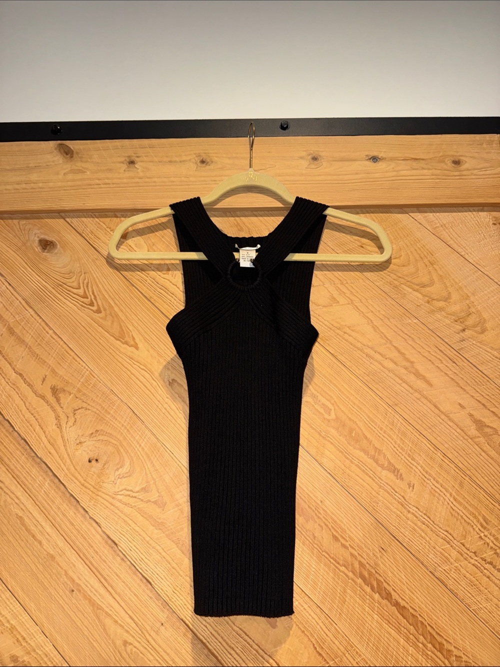 Cache Black Ribbed Racerback Tank